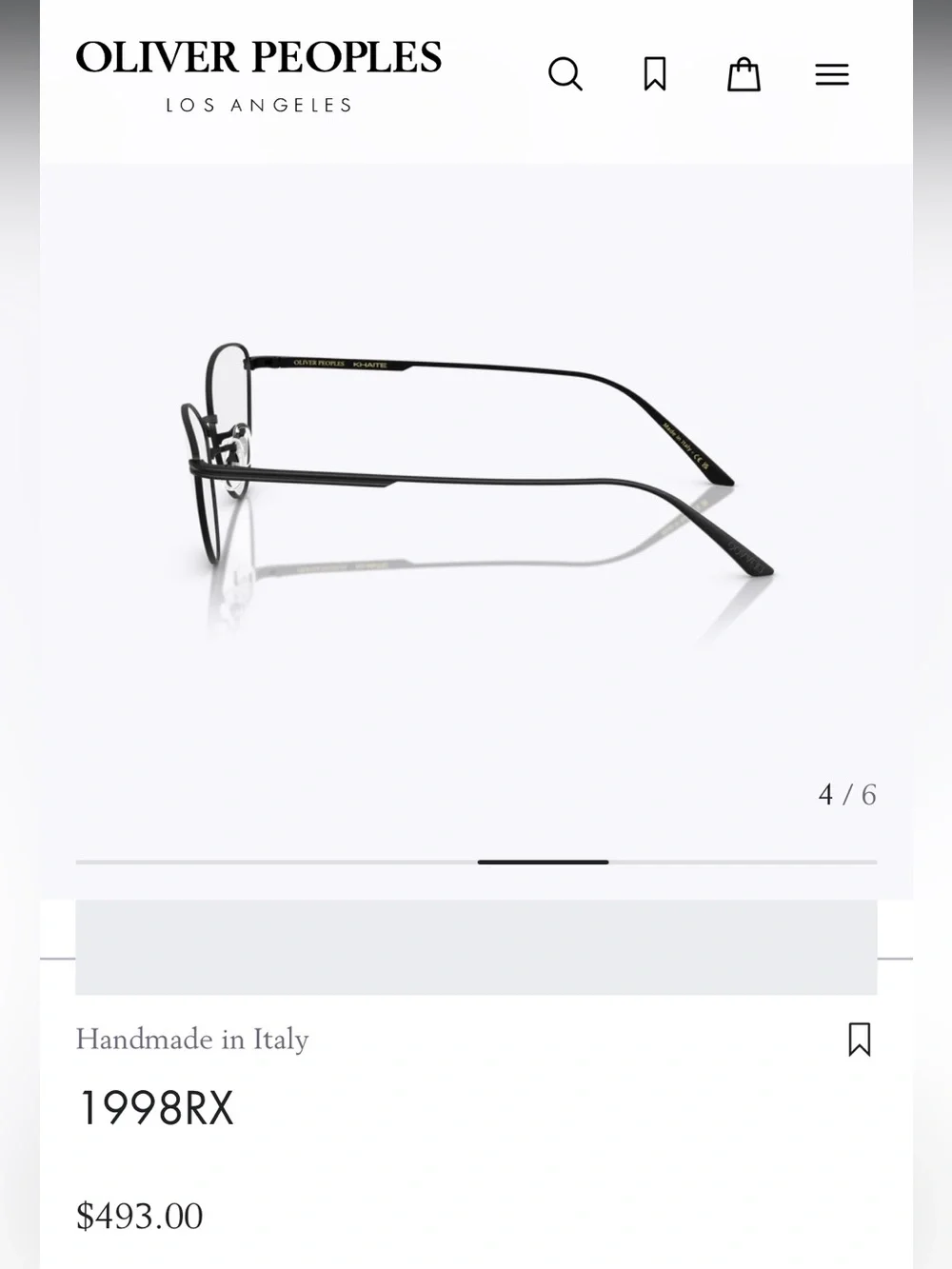 Khaite x Oliver Peoples | Matte Black 1998RX Eyeglasses